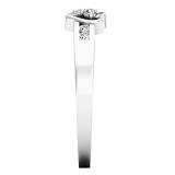 0.13 Carat (ctw) 14K White Gold Round White Diamond Ladies Promise Double Heart Engagement Ring
