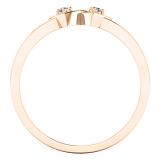 0.13 Carat (ctw) 18K Rose Gold Round White Diamond Ladies Promise Double Heart Engagement Ring