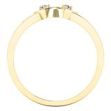 0.13 Carat (ctw) 18K Yellow Gold Round White Diamond Ladies Promise Double Heart Engagement Ring