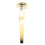 0.13 Carat (ctw) 18K Yellow Gold Round White Diamond Ladies Promise Double Heart Engagement Ring