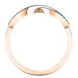 0.25 Carat (ctw) 10K Rose Gold Round Blue Diamond Ladies Infinity Right Hand Fashion Ring 1/4 CT