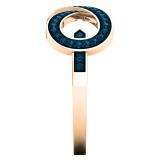 0.25 Carat (ctw) 10K Rose Gold Round Blue Diamond Ladies Infinity Right Hand Fashion Ring 1/4 CT