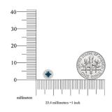 0.30 Carat (ctw) 18K White Gold Round Cut Blue & White Diamond Ladies Halo Stud Earrings 1/3 CT