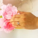 0.12 Carat (ctw) 18K Rose Gold Round Diamond Marquise Shape Bridal Promise Engagement Ring Set