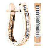 0.45 Carat (ctw) 10K Rose Gold Baguette Cut Diamond Ladies Huggies Fashion Hoop Earrings 1/2 CT