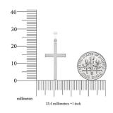 0.10 Carat (ctw) 10K White Gold Round Diamond Ladies Micro Pave Religious Cross Pendant 1/10 CT