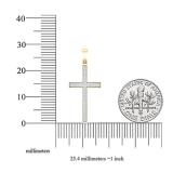 0.10 Carat (ctw) 10K Yellow Gold Round Diamond Ladies Micro Pave Religious Cross Pendant 1/10 CT