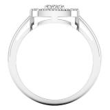 0.60 Carat (ctw) 10K White Gold Round & Taper Cut White Diamond Ladies Cluster Right Hand Ring