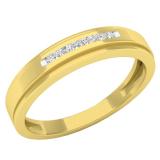 0.07 Carat (ctw) 10K Yellow Gold Round White Diamond Men's Anniversary Wedding Band
