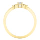 0.12 Carat (ctw) 14K Yellow Gold Round Diamond Ladies Solitaire Bridal Engagement Promise Ring
