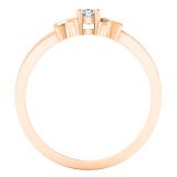 0.12 Carat (ctw) 18K Rose Gold Round Diamond Ladies Solitaire Bridal Engagement Promise Ring