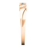 0.12 Carat (ctw) 18K Rose Gold Round Diamond Ladies Solitaire Bridal Engagement Promise Ring