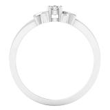 0.12 Carat (ctw) 18K White Gold Round Diamond Ladies Solitaire Bridal Engagement Promise Ring