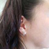 0.45 Carat (ctw) 10K White Gold Round Champagne & White Diamond Ladies Huggies Hoop Earrings 1/2 CT
