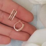 0.45 Carat (ctw) 10K White Gold Round Champagne & White Diamond Ladies Huggies Hoop Earrings 1/2 CT