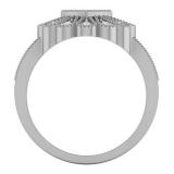 0.26 Carat (ctw) 10K White Gold Round White & Blue Diamond Ladies Cluster Right Hand Ring 1/4 CT