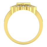0.26 Carat (ctw) 10K Yellow Gold Round White & Blue Diamond Ladies Cluster Right Hand Ring 1/4 CT