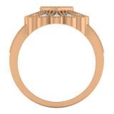 0.26 Carat (ctw) 18K Rose Gold Round White & Blue Diamond Ladies Cluster Right Hand Ring 1/4 CT