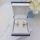 0.10 Carat (ctw) 18K Yellow Gold Plated Sterling Silver Round Diamond Ladies Hoop Earrings 1/10 CT