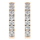 0.45 Carat (ctw) 10K Rose Gold Round Cut White Diamond Huggie Hoop Earrings 1/2 CT