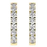 0.45 Carat (ctw) 10K Yellow Gold Round Cut White Diamond Huggie Hoop Earrings 1/2 CT