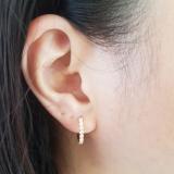 0.45 Carat (ctw) 10K Yellow Gold Round Cut White Diamond Huggie Hoop Earrings 1/2 CT