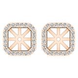 0.26 Carat (ctw) 10K Rose Gold Round White Diamond Removable Jackets For Stud Earrings 1/4 CT