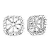 0.26 Carat (ctw) 10K White Gold Round White Diamond Removable Jackets For Stud Earrings 1/4 CT