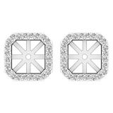0.26 Carat (ctw) 10K White Gold Round White Diamond Removable Jackets For Stud Earrings 1/4 CT