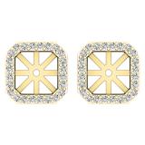0.26 Carat (ctw) 10K Yellow Gold Round White Diamond Removable Jackets For Stud Earrings 1/4 CT
