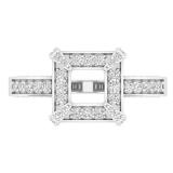 0.75 Carat (ctw) 14K White Gold Round White Diamond Semi Mount Engagement Bridal Ring 3/4 CT