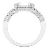 0.75 Carat (ctw) 14K White Gold Round White Diamond Semi Mount Engagement Bridal Ring 3/4 CT
