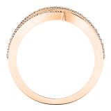 0.20 Carat (ctw) 10K Rose Gold Round Diamond Ladies Swirl Cocktail Fashion Right Hand Ring 1/5 CT