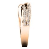 0.20 Carat (ctw) 10K Rose Gold Round Diamond Ladies Swirl Cocktail Fashion Right Hand Ring 1/5 CT