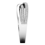 0.20 Carat (ctw) 10K White Gold Round Diamond Ladies Swirl Cocktail Fashion Right Hand Ring 1/5 CT