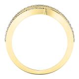 0.20 Carat (ctw) 10K Yellow Gold Round Diamond Ladies Swirl Cocktail Fashion Right Hand Ring 1/5 CT