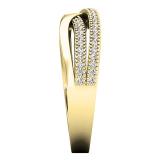 0.20 Carat (ctw) 10K Yellow Gold Round Diamond Ladies Swirl Cocktail Fashion Right Hand Ring 1/5 CT