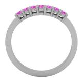 0.35 Carat (ctw) 14K White Gold Round Pink Sapphire & White Diamond Ladies Wedding Stackable Band