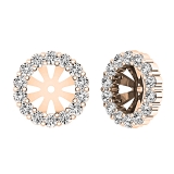 0.65 Carat (ctw) 10K Rose Gold Round Cut Diamond Removable Jackets For Stud Earrings