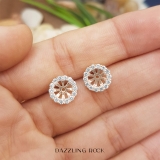 0.65 Carat (ctw) 10K Rose Gold Round Cut Diamond Removable Jackets For Stud Earrings
