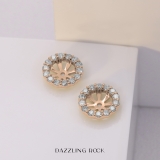0.65 Carat (ctw) 10K Rose Gold Round Cut Diamond Removable Jackets For Stud Earrings