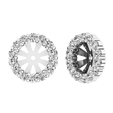 0.65 Carat (ctw) 10K White Gold Round Cut Diamond Removable Jackets For Stud Earrings