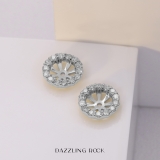 0.65 Carat (ctw) 10K White Gold Round Cut Diamond Removable Jackets For Stud Earrings