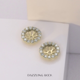 0.65 Carat (ctw) 10K Yellow Gold Round Cut Diamond Removable Jackets For Stud Earrings
