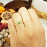 0.27 Carat (ctw) 14K Yellow Gold Round Cut Emerald & Diamond Ladies Bypass Engagement Ring 1/4 CT