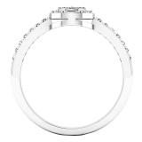 0.30 Carat (ctw) 14K White Gold Round Cut Diamond Bridal Split Shank Cluster Engagement Ring