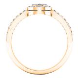 0.30 Carat (ctw) 18K Rose Gold Round Cut Diamond Bridal Split Shank Cluster Engagement Ring