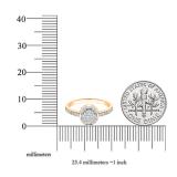 0.30 Carat (ctw) 18K Rose Gold Round Cut Diamond Bridal Split Shank Cluster Engagement Ring