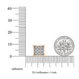 0.20 Carat (ctw) 10K Rose Gold Round Diamond VProng Square Shape Mens Hip Hop Stud Earrings 1/5 CT