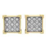0.20 Carat (ctw) 10K Yellow Gold Round Diamond VProng Square Shape Mens Hip Hop Stud Earrings 1/5 CT